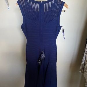 Herve Leger Navy Blue Dress